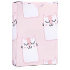 Pattern Pink Cute Sweet Fur Cats Playing Cards Single Design (rectangle) With Custom Box by Sarkoni