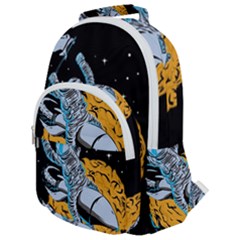 Astronaut Planet Space Science Rounded Multi Pocket Backpack by Sarkoni
