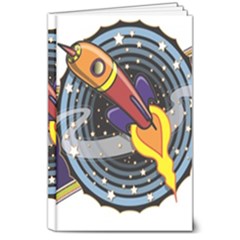 Rocket Space Clipart Illustrator 8  X 10  Hardcover Notebook by Sarkoni