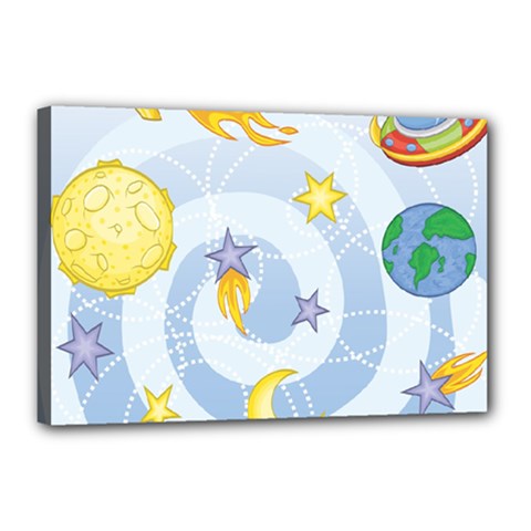 Science Fiction Outer Space Canvas 18  X 12  (stretched) by Sarkoni