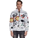 Astronaut Drawing Planet Men s Puffer Bubble Jacket Coat View1
