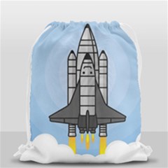 Rocket Shuttle Spaceship Science Drawstring Bag (small) by Sarkoni