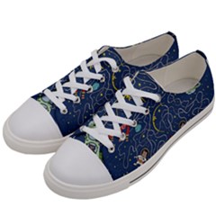 Cat Cosmos Cosmonaut Rocket Women s Low Top Canvas Sneakers by Grandong