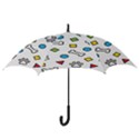 Dog Paw Seamless Pattern Footprint Bone Hook Handle Umbrellas (Medium) View3
