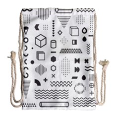 Pattern Hipster Abstract Form Geometric Line Variety Shapes Polkadots Fashion Style Seamless Drawstring Bag (large) by Grandong