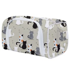 Cute Cat Seamless Pattern Toiletries Pouch by Apen