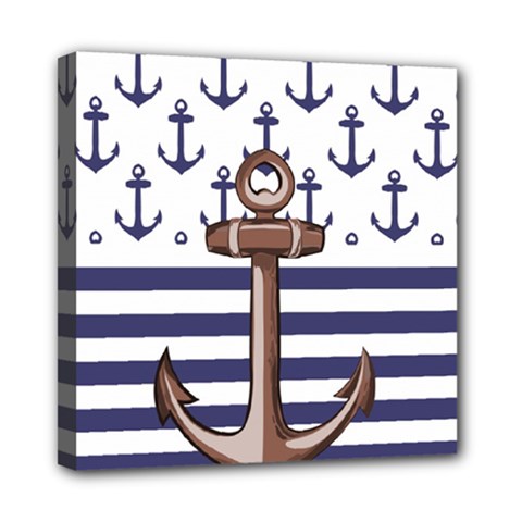 Anchor Background Design Mini Canvas 8  X 8  (stretched) by Apen