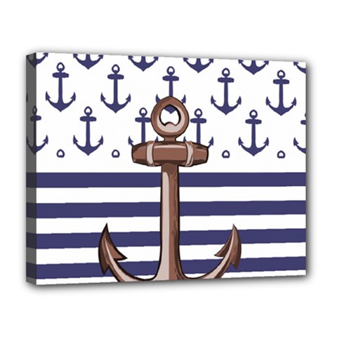Anchor Background Design Canvas 14  X 11  (stretched) by Apen