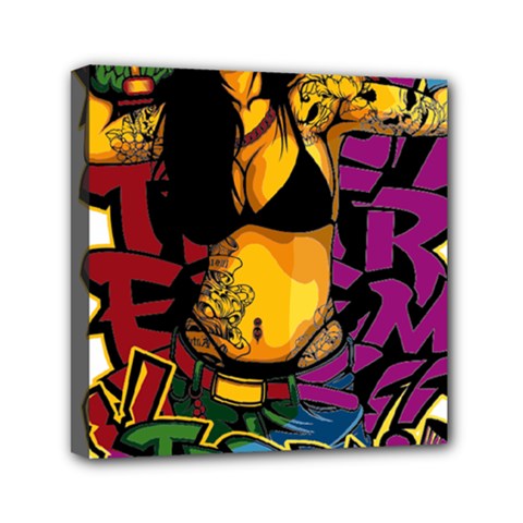 Xtreme Skateboard Graffiti Mini Canvas 6  X 6  (stretched) by Sarkoni