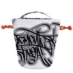 Hip Hop Music Drawing Art Graffiti Drawstring Bucket Bag by Sarkoni