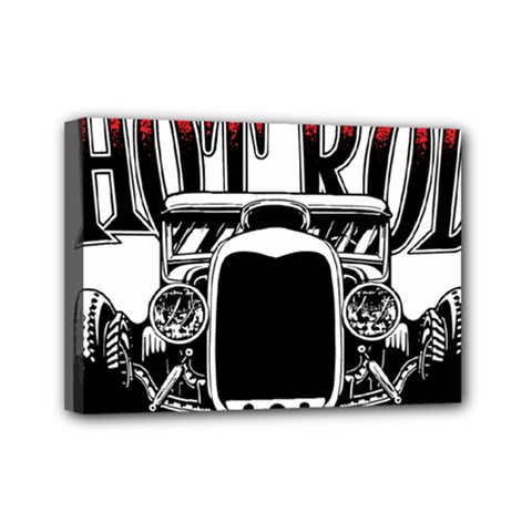 Vintage Car Hot Rod Motor Vehicle Mini Canvas 7  X 5  (stretched) by Sarkoni