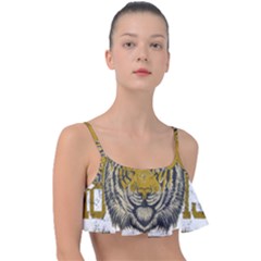 1813 River City Tigers Athletic Department Frill Bikini Top by Sarkoni