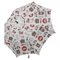 Vector Thin Line Art Vet Seamless Pattern Hook Handle Umbrellas (Medium) View2
