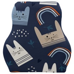 Colorful Cute Cats Seamless Pattern Car Seat Velour Cushion  by Bedest