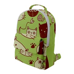 Cute Hand Drawn Cat Seamless Pattern Flap Pocket Backpack (large) by Bedest