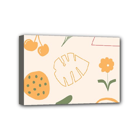 Cherries Flower Leaves Floral Mini Canvas 6  X 4  (stretched) by Apen