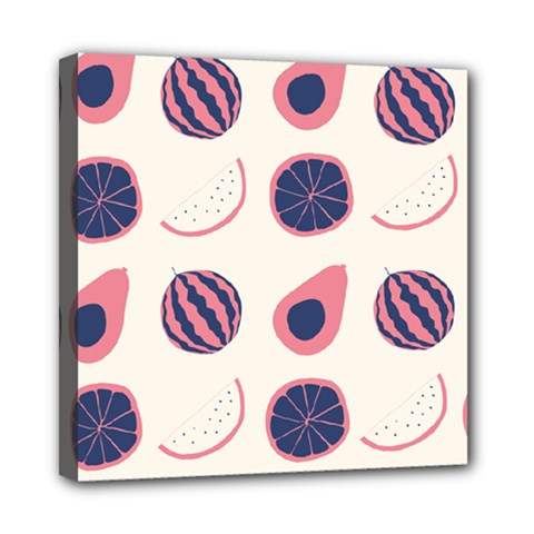 Fruits Halves Pattern Design Mini Canvas 8  X 8  (stretched) by Apen
