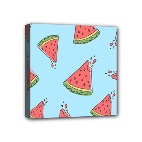 Watermelon Fruit Pattern Tropical Mini Canvas 4  X 4  (stretched) by Apen