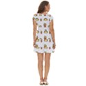 Fries Taco Pattern Fast Food Short Sleeve Tiered Mini Dress View4