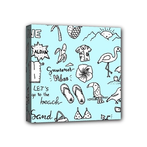 June Doodle Tropical Beach Sand Mini Canvas 4  X 4  (stretched) by Apen