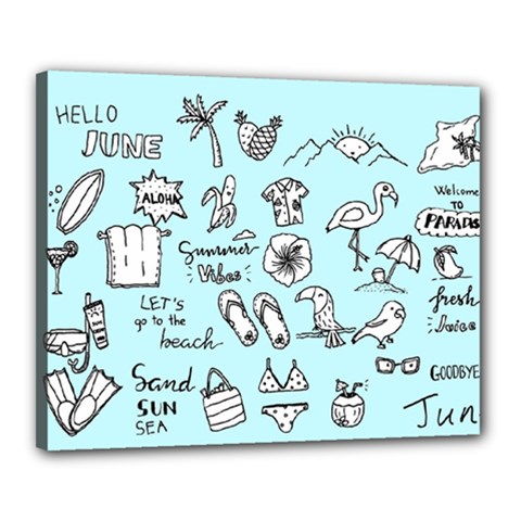 June Doodle Tropical Beach Sand Canvas 20  X 16  (stretched) by Apen