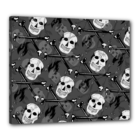 Skull Skeleton Pattern Texture Canvas 24  X 20  (stretched) by Apen