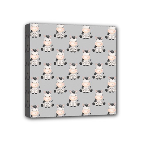 Zebra Wildlife Animal Mammal Mini Canvas 4  X 4  (stretched) by Apen