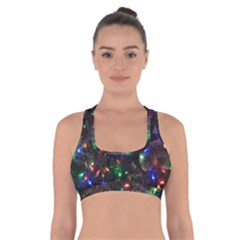 Christmas Lights Cross Back Sports Bra by Apen