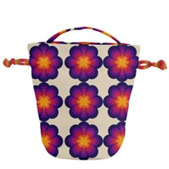 Flower Pattern Design Seamless Drawstring Bucket Bag by Ravend