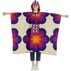 Flower Pattern Design Seamless Women s Hooded Rain Ponchos by Ravend