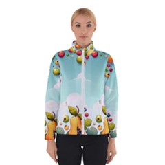 Fruits Sweet Papaya Orange Pattern Women s Bomber Jacket by Ravend
