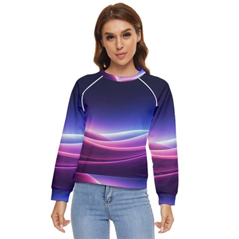 Cosmic Galaxy Quantum Art Nature Women s Long Sleeve Raglan T-shirt by Ravend