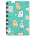 Seamless Pattern Cute Cat Cartoon With Hand Drawn Style 5.5  x 8.5  Notebook View1