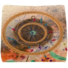Dreamcatcher, Abstract, Colorful, Colors, Dream, Golden, Vintage Seat Cushion by nateshop