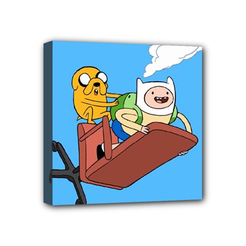 Cartoon Adventure Time Jake And Finn Mini Canvas 4  X 4  (stretched) by Sarkoni