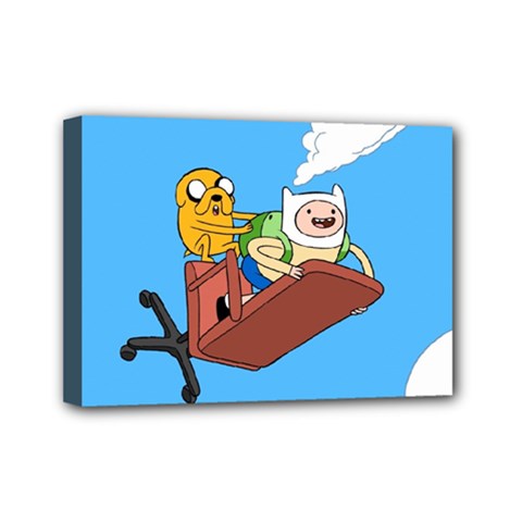 Cartoon Adventure Time Jake And Finn Mini Canvas 7  X 5  (stretched) by Sarkoni