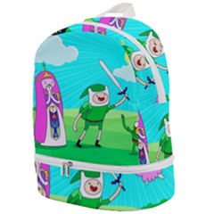 Adventure Time The Legend Of Zelda Parody Zip Bottom Backpack by Sarkoni