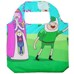 Adventure Time The Legend Of Zelda Parody Foldable Grocery Recycle Bag by Sarkoni