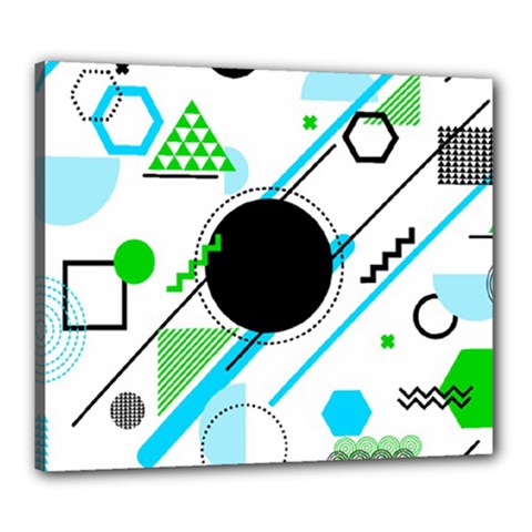 Geometric Shapes Background Canvas 24  X 20  (stretched) by Bedest