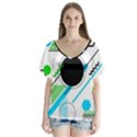 Geometric Shapes Background V-Neck Flutter Sleeve Top View1