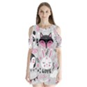 Big Set With Cute Cartoon Animals Bear Panda Bunny Penguin Cat Fox Shoulder Cutout Velvet One Piece View1