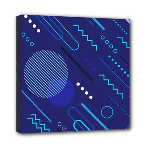 Classic Blue Background Abstract Style Mini Canvas 8  X 8  (stretched) by Bedest