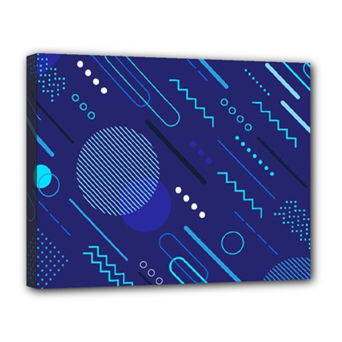 Classic Blue Background Abstract Style Canvas 14  X 11  (stretched) by Bedest