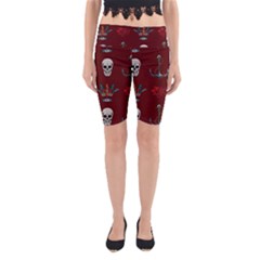 Tattoo Old School Background Pattern Yoga Cropped Leggings by Bedest