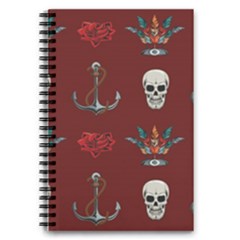 Tattoo Old School Background Pattern 5 5  X 8 5  Notebook by Bedest
