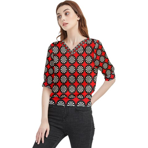 Dart Board Quarter Sleeve Blouse by Dutashop