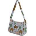 Camels Cactus Desert Pattern Zip Up Shoulder Bag View2