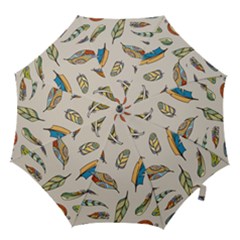 Vector Boho Doodle Feathers Seamless Pattern Illustration Hook Handle Umbrellas (small) by Hannah976