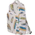 Vector Boho Doodle Feathers Seamless Pattern Illustration Double Compartment Backpack View1