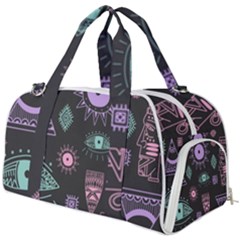 Vintage Seamless Pattern With Tribal Art African Style Drawing Burner Gym Duffel Bag by Hannah976